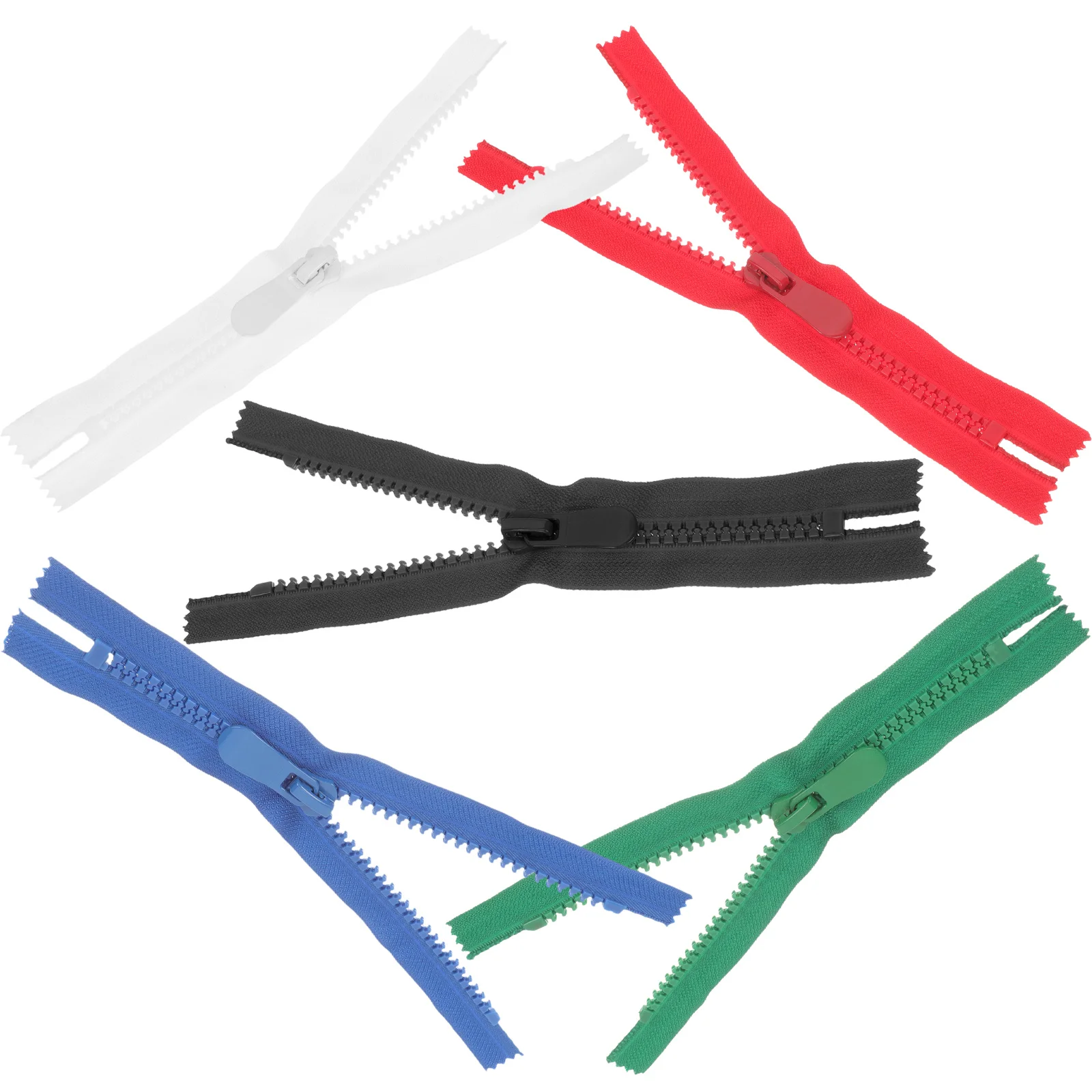 

5Pcs Resin Zippers Colorful Sewing Zipper Strips Heavy Duty for Bags Clothing DIY Craft Accessories Zipper Zippers