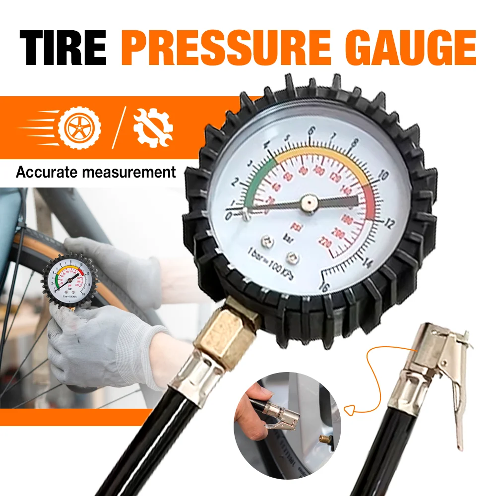 High-Precision Tire Pressure Gauge, Car Tire Pressure Detection Tool, for Bicycle/Motorcycle, Tire Pressure Measuring Equipment