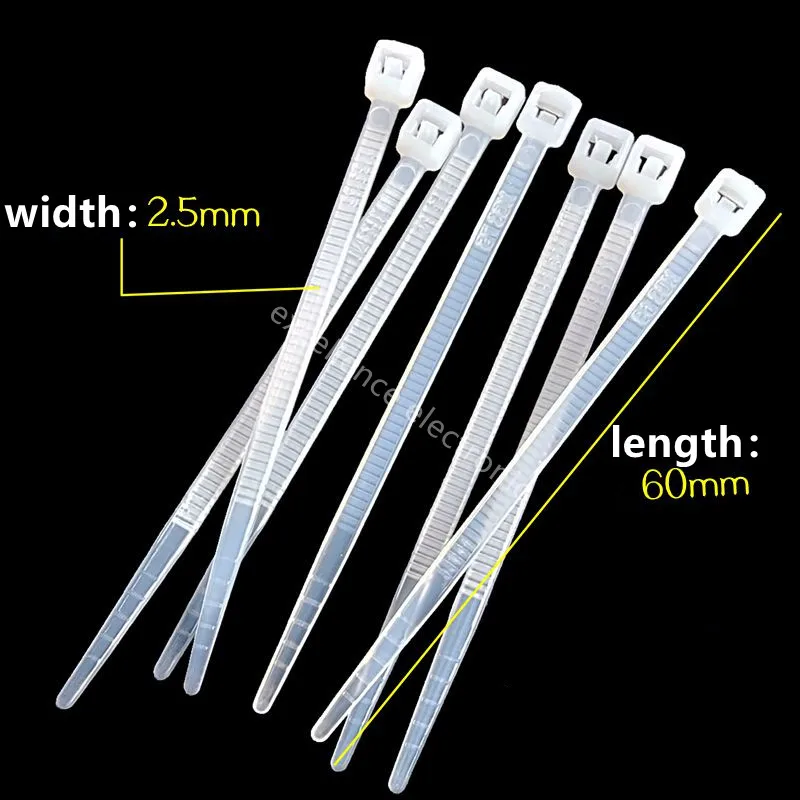 1000PCS Self-Locking Plastic Cable Tie 3x60mm 2.36\