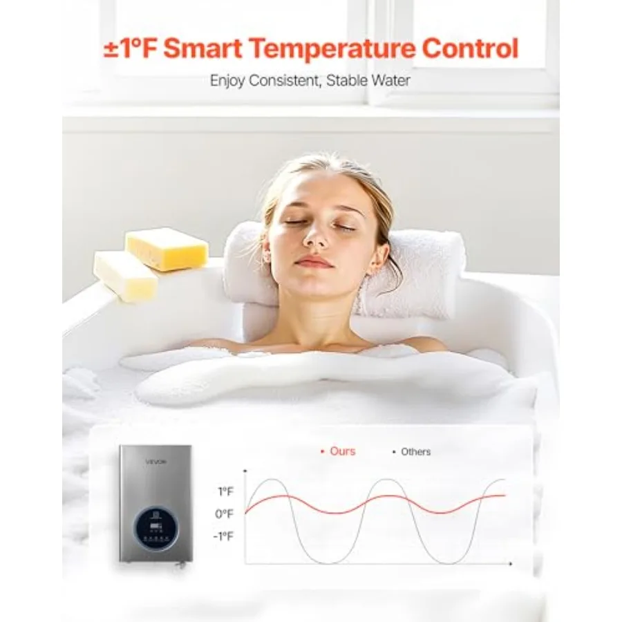 سخان مياه يعمل بالغاز بدون خزان 4.3 جالون داخلي 100000 وحدة حرارية بريطانية سخان مياه ساخن فوري مع تحكم ذكي في درجة الحرارة وشاشة LED شفافة
