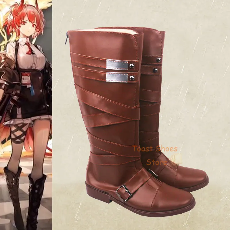 Bottes de Cosplay de la Bande Dessinée Arknights Fiammetta, Accessoires de Costume d'Halloween