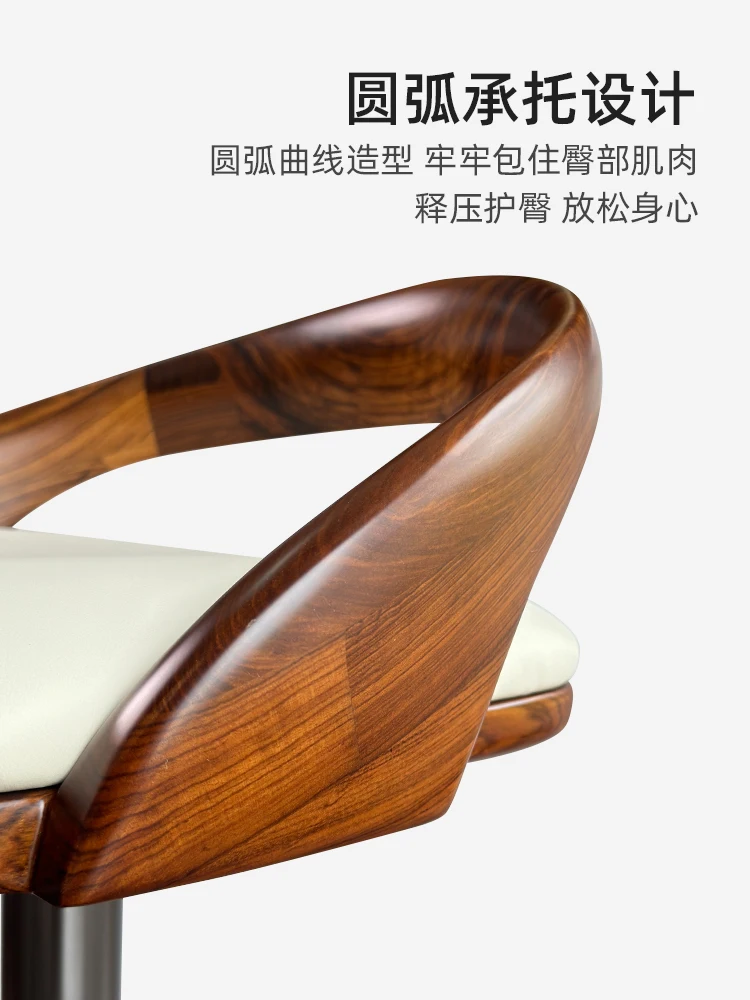 Bar chair Italian light luxury stainless steel lifting and rotating simple modern island chair front desk high stool
