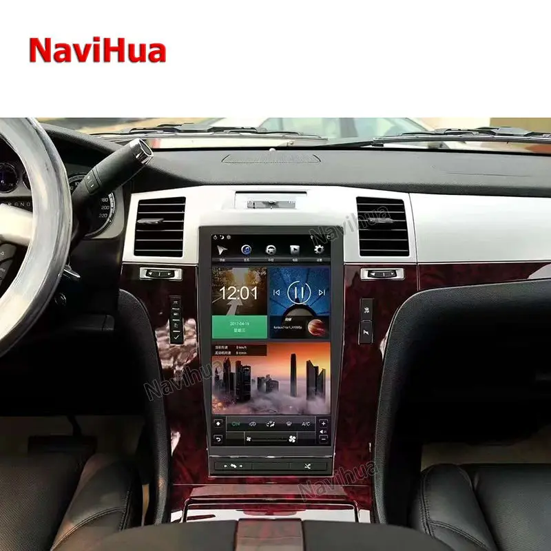 NaviHua 13.6 Inch IPS Touch Screen Android Car Radio Stereo MP4 Model 8+128GB Multimedia Head Unit DVD Player 4G RAM Cadillac