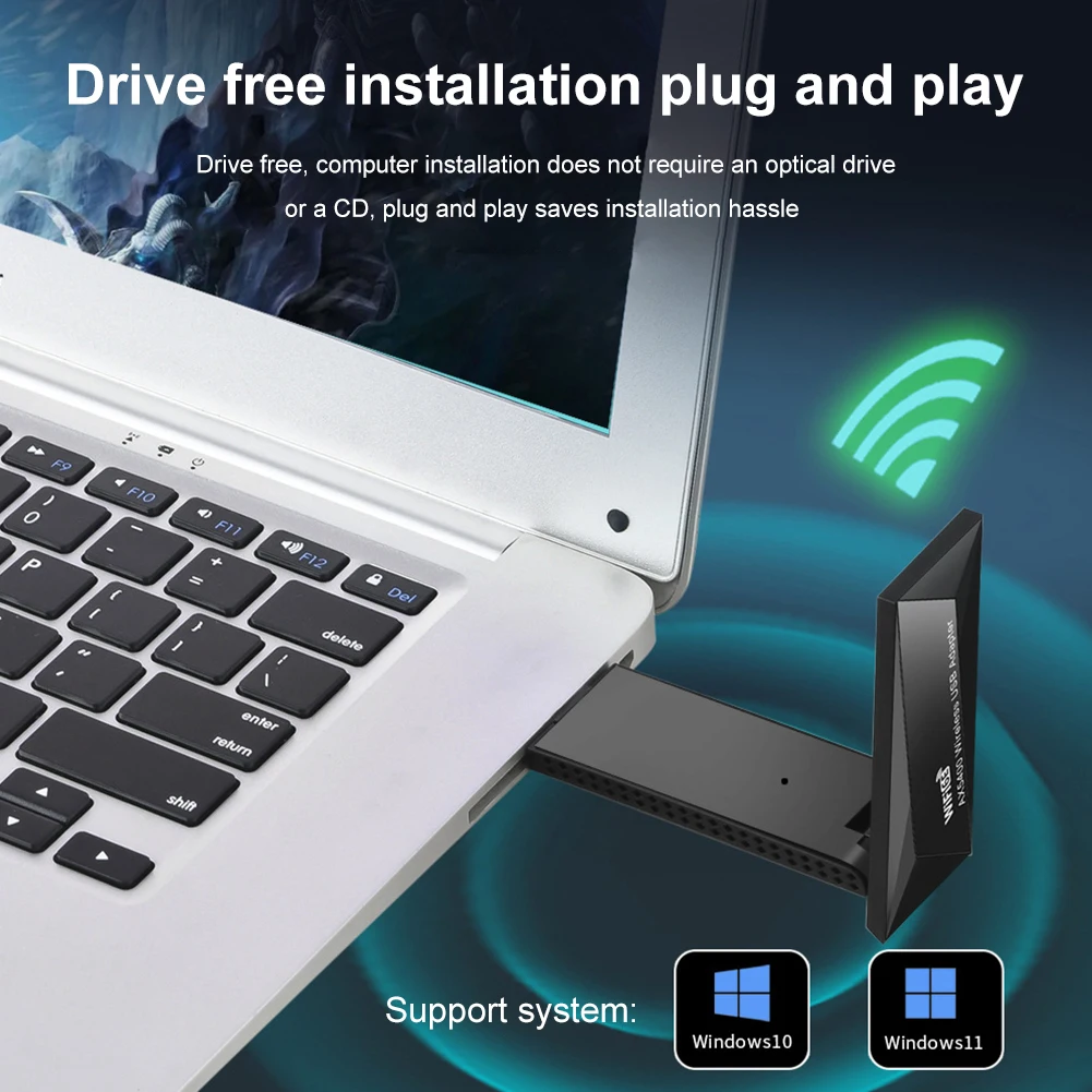 

Беспроводная сетевая карта Wi-Fi 6E, 5400 Мбит/с, трехдиапазонный 2,4G, 5G, 6G, USB-адаптер Wi-Fi, драйвер, бесплатно для ПК/ноутбука/настольного компьютера