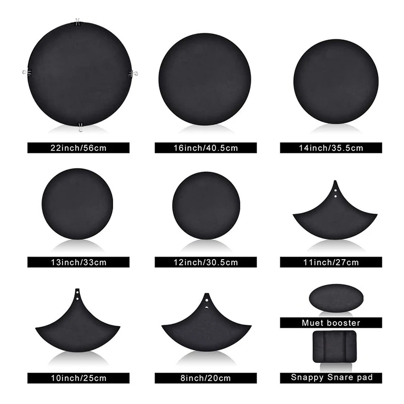 Mute Pads For 5 Drums, 3 Cymbals And Jazz Drums Mute Pads Shelf Drums Mute Pads For Military Drums