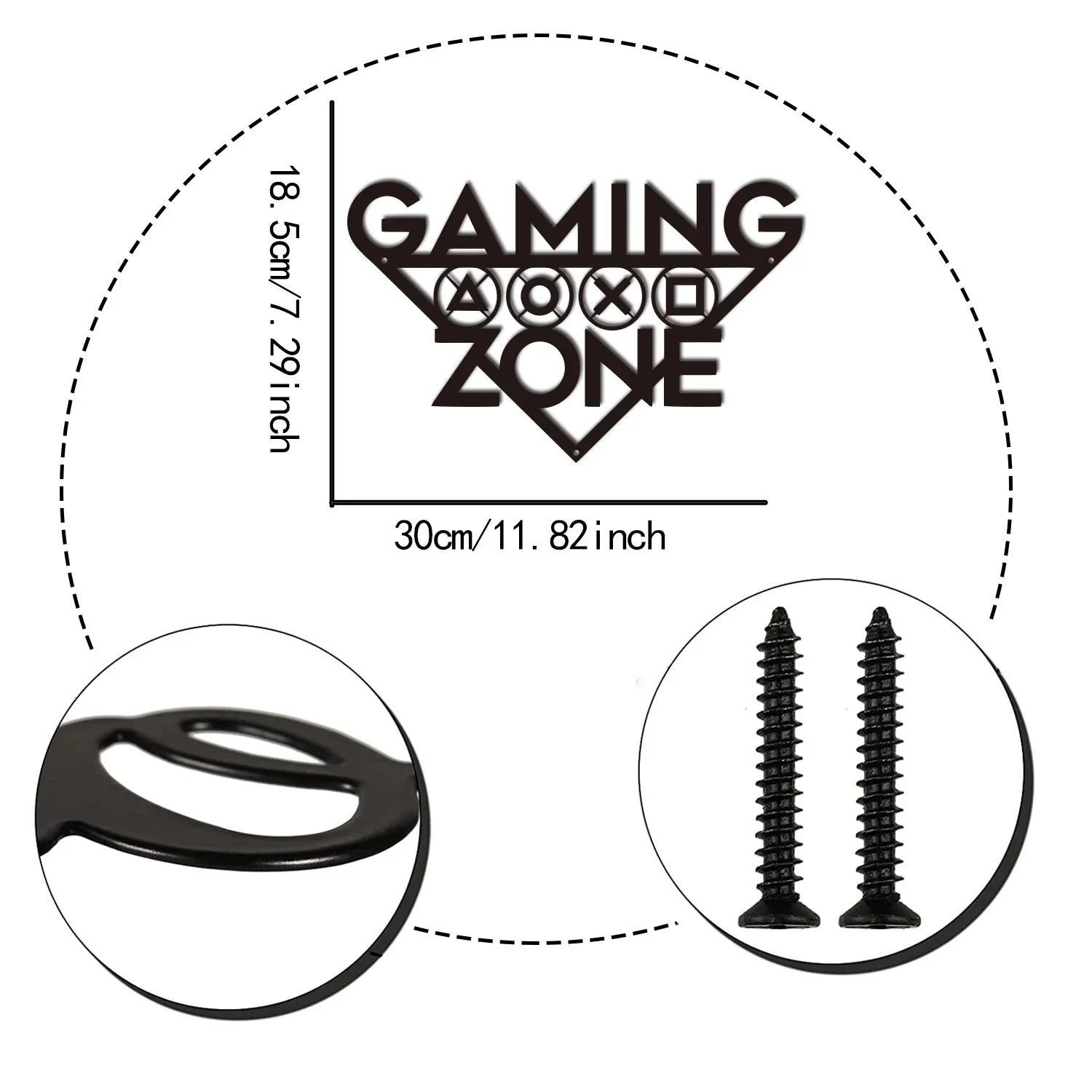 1pc Gaming Zone Wall Hanging Art, Gamer Metal Wall Mounted Decor, Gamer Room Sign, Gaming Room Metal Wall Decor, Playroom Decor