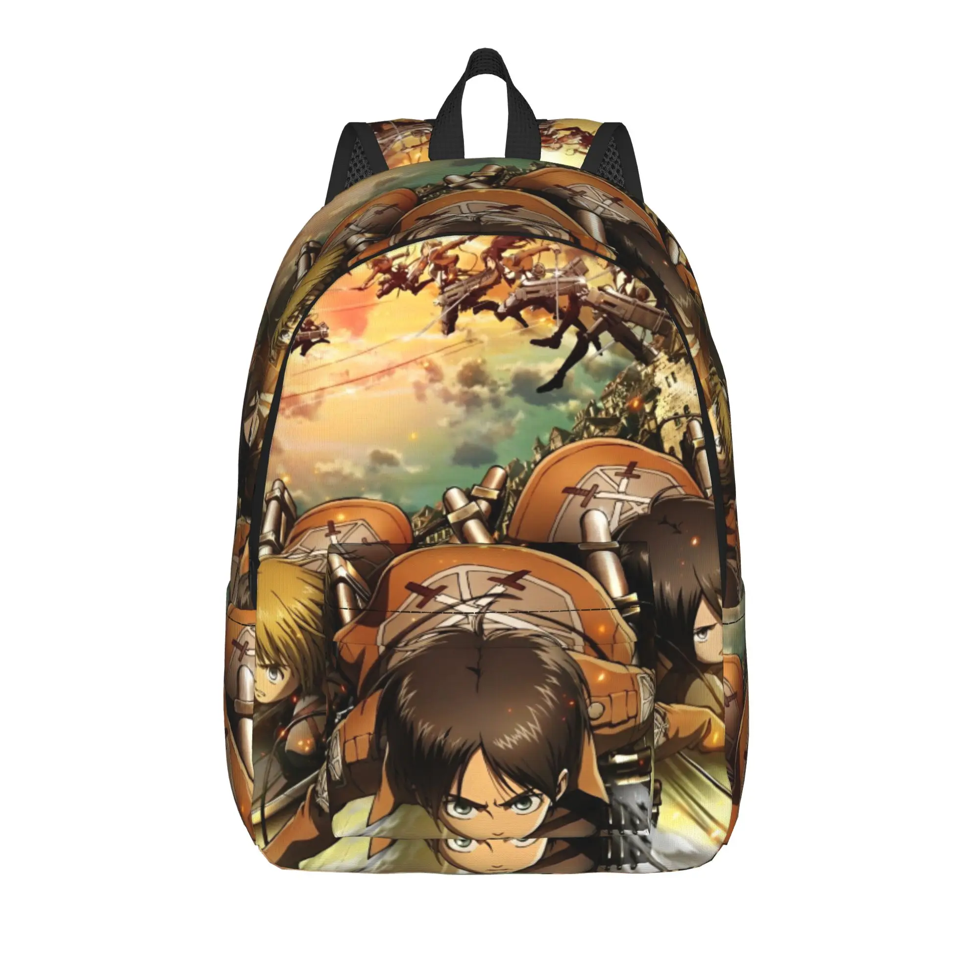 

Shingeki no Kyojin Anime Teenage Backpack Lightweight Student Business Levi Daypack for Men Women College Canvas Bags