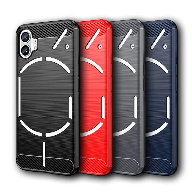 For Nothing Phone 1 Case Nothing Phone 2 Cover 6.55 inch Carbon Fiber Shockproof Silicone Bumper For Nothing Phone One Fundas