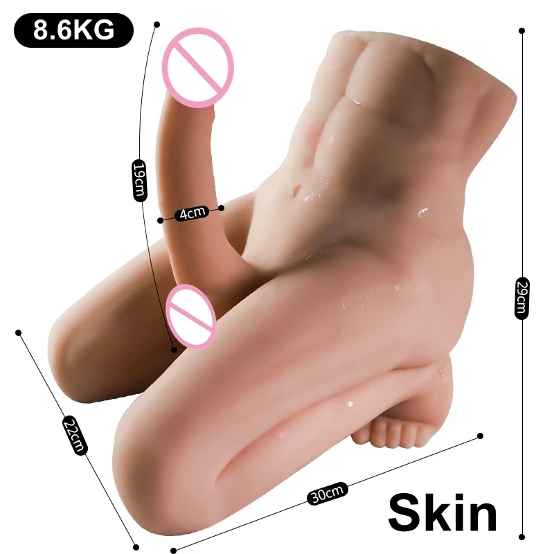 Male Half body Sex Doll Artificial Penis Realistic Full Silicone Big Dildo Sex Doll Female Sex Toy Long Penis Women Men Gay Doll