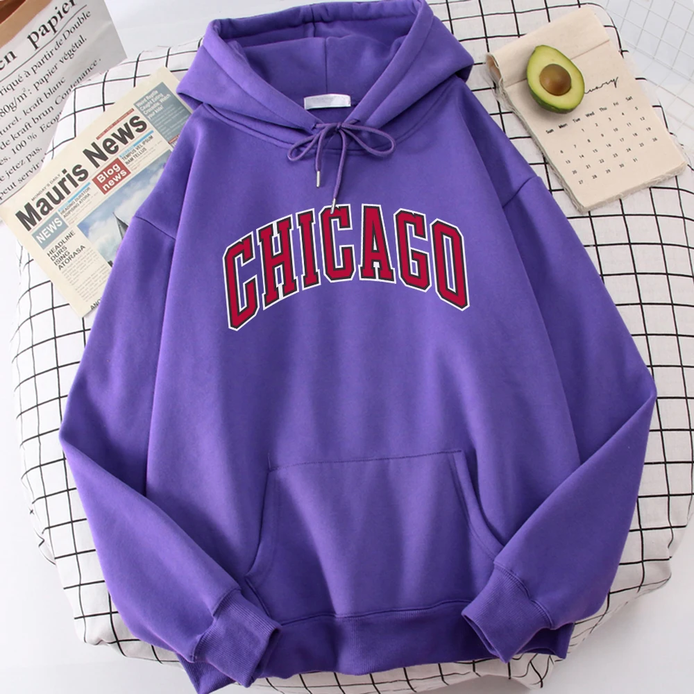 

American City Chicago Prints Women Hoodies Fashion Newtracksuit High Quality Sweatshirts Autumn Comfortable Female Sportswear