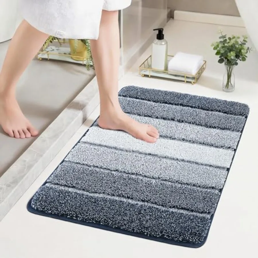 

Bathroom Rugs 24 x 17, Ultra Soft Absorbent Bath Mat, Non-Slip TPR Backing Stays in Place, Machine Washable Shaggy Rug for Bath