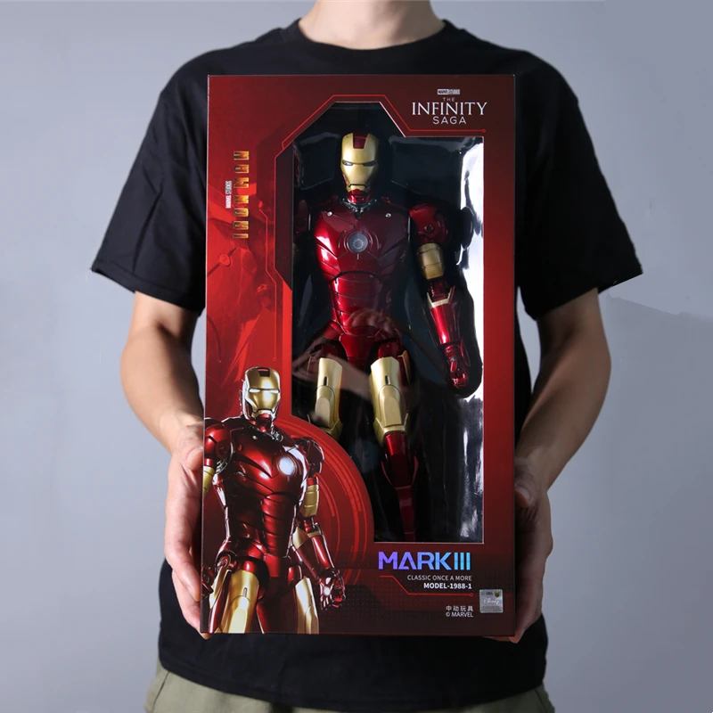 Zd 1/5 Ironman 36cm Mk3 Original10th Anniversary Collection Tony Stark Glowing Model Action Figure Children's Toys Birthday Gift