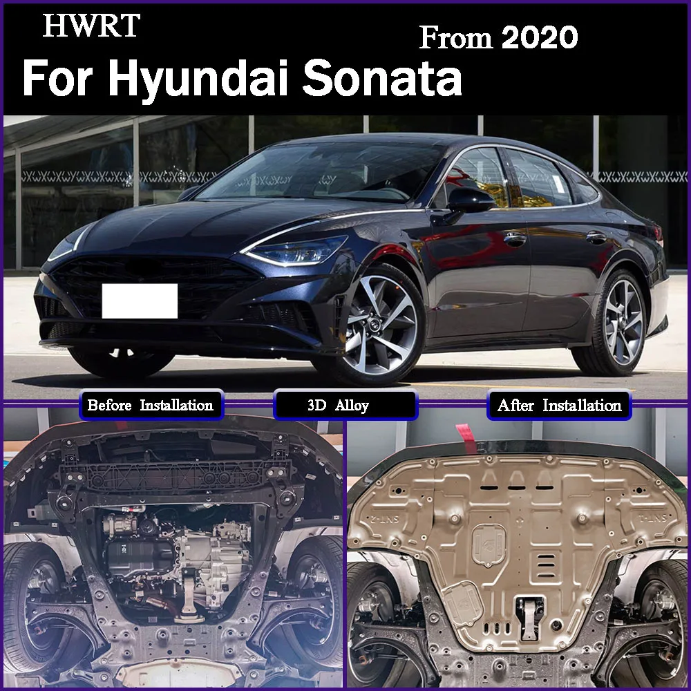 

Car Accessories Black Under Engine Guard Mudguard Board Splash Shield Mud Fender Plate Panel For Hyundai Sonata 2024 - 2025 1.5T