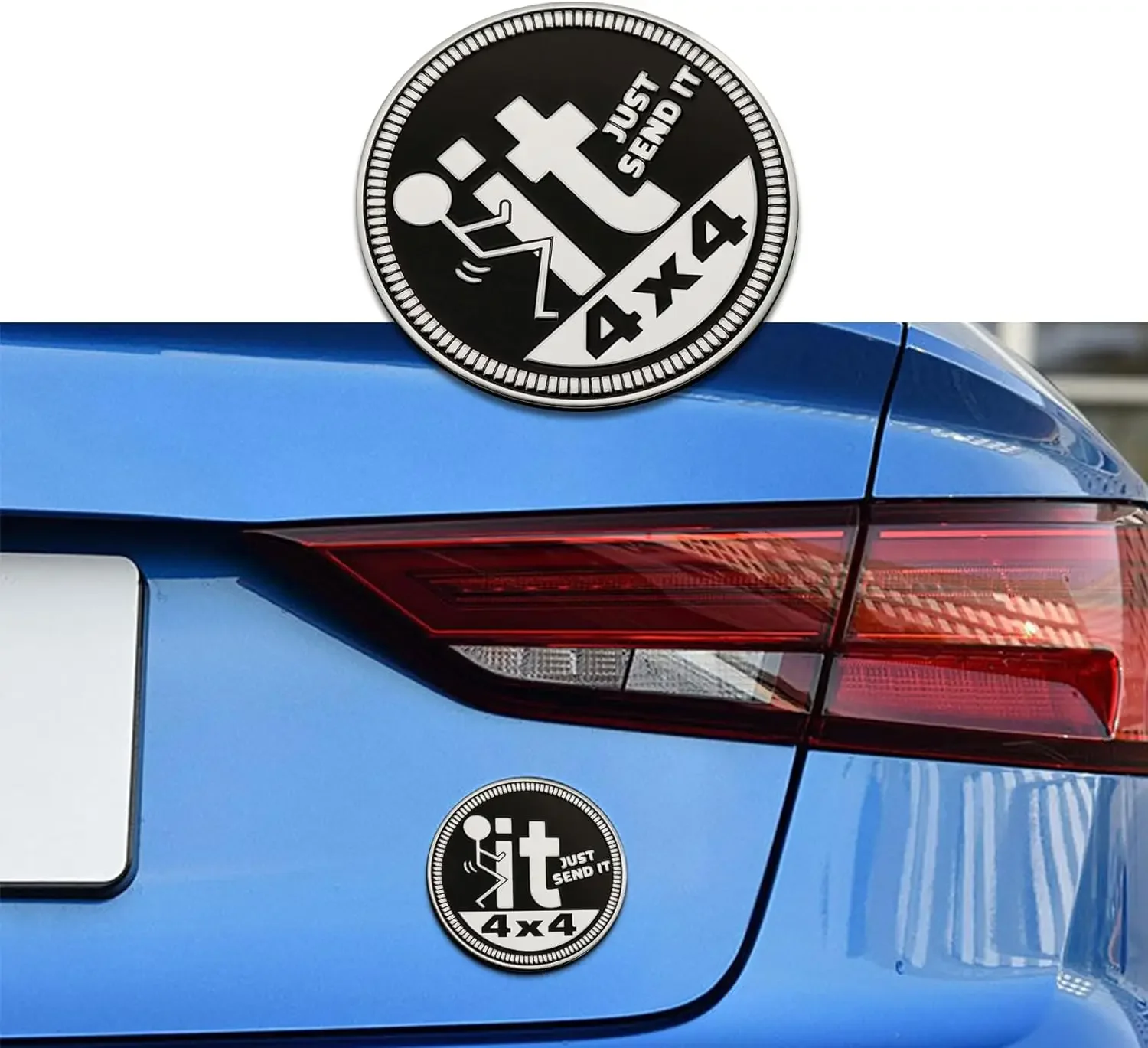 فقط شعار السيارة المقدر بالشارة، 4 × 4 ملصقات شارات السيارات ثلاثية الأبعاد شارات دائرية معدنية لسيارات جيب رانجلر والشاحنات وسيارات الدفع الرباعي