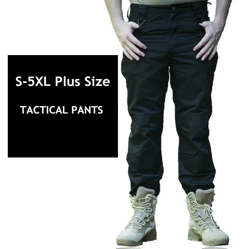 5XL Multi Pocket Overalls Tactical Pants Army Fan Combat Military Trousers Outdoor Sport Plaid Cloth Wearproof Slim Cargo Pant