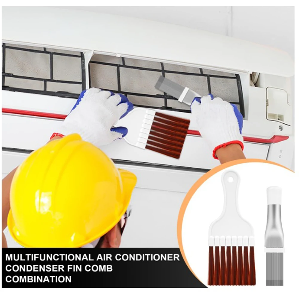 4PCS for Air Conditioner Cleaning Brush for Air Vent Condenser Fin Cleaning Comb Brush Blinds Dusting Brush Household Cleaning