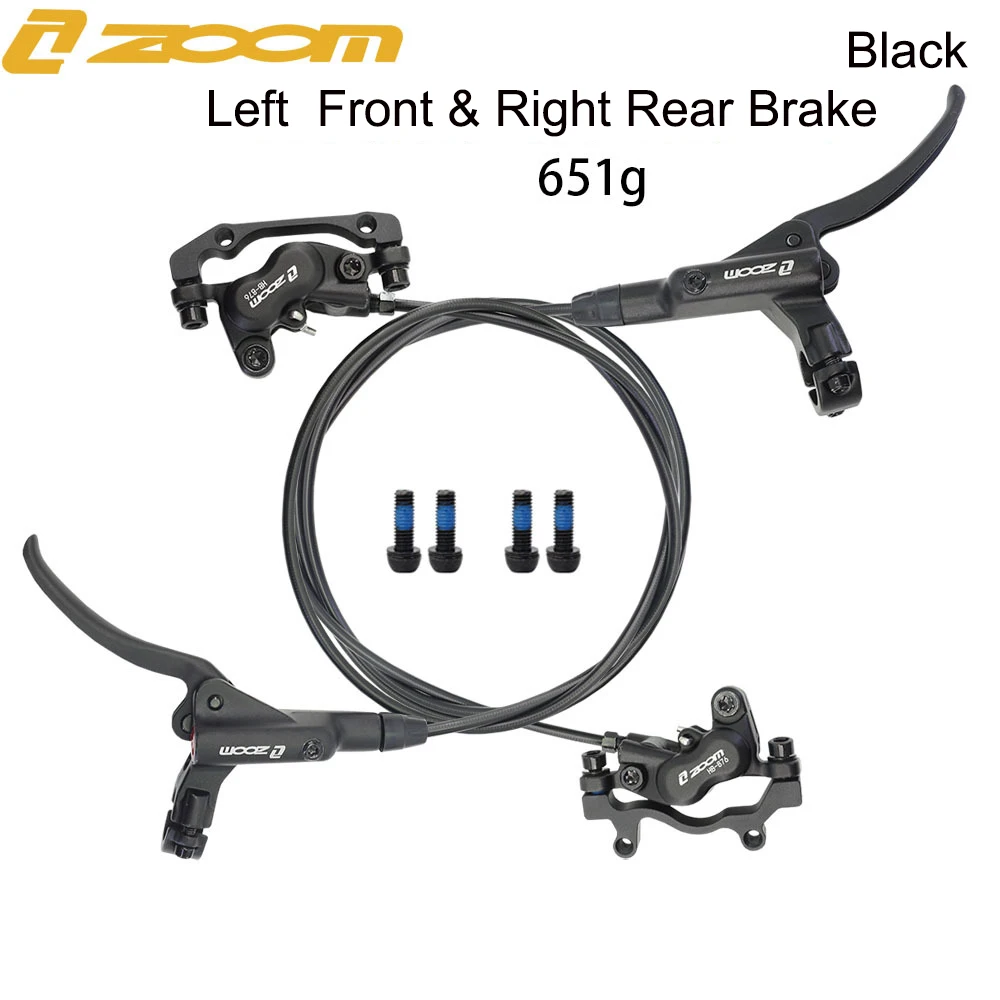 ZOOM HB-876 Mountain Bike Hydraulic Disc Brake 4 Pistons Left Front 800mm Right Rear 1400mm MTB Brake Set 160mm Rotor