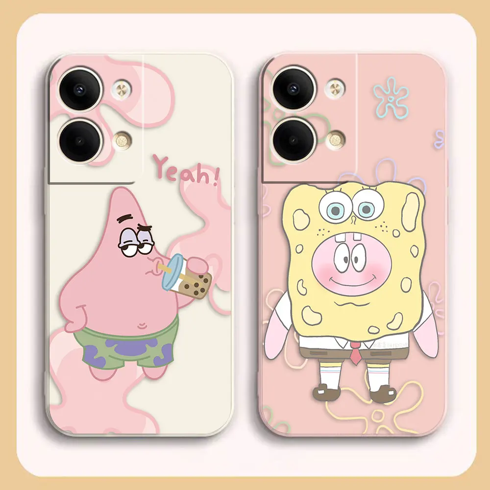 Phone Case For OPPO RENO 8 7 9 6 7SE 5 4 4SE 3 4G 5G PRO PLUS Case Cover Funda Cqoue Shell Anime Couple S-SpongeBob Patrick Star