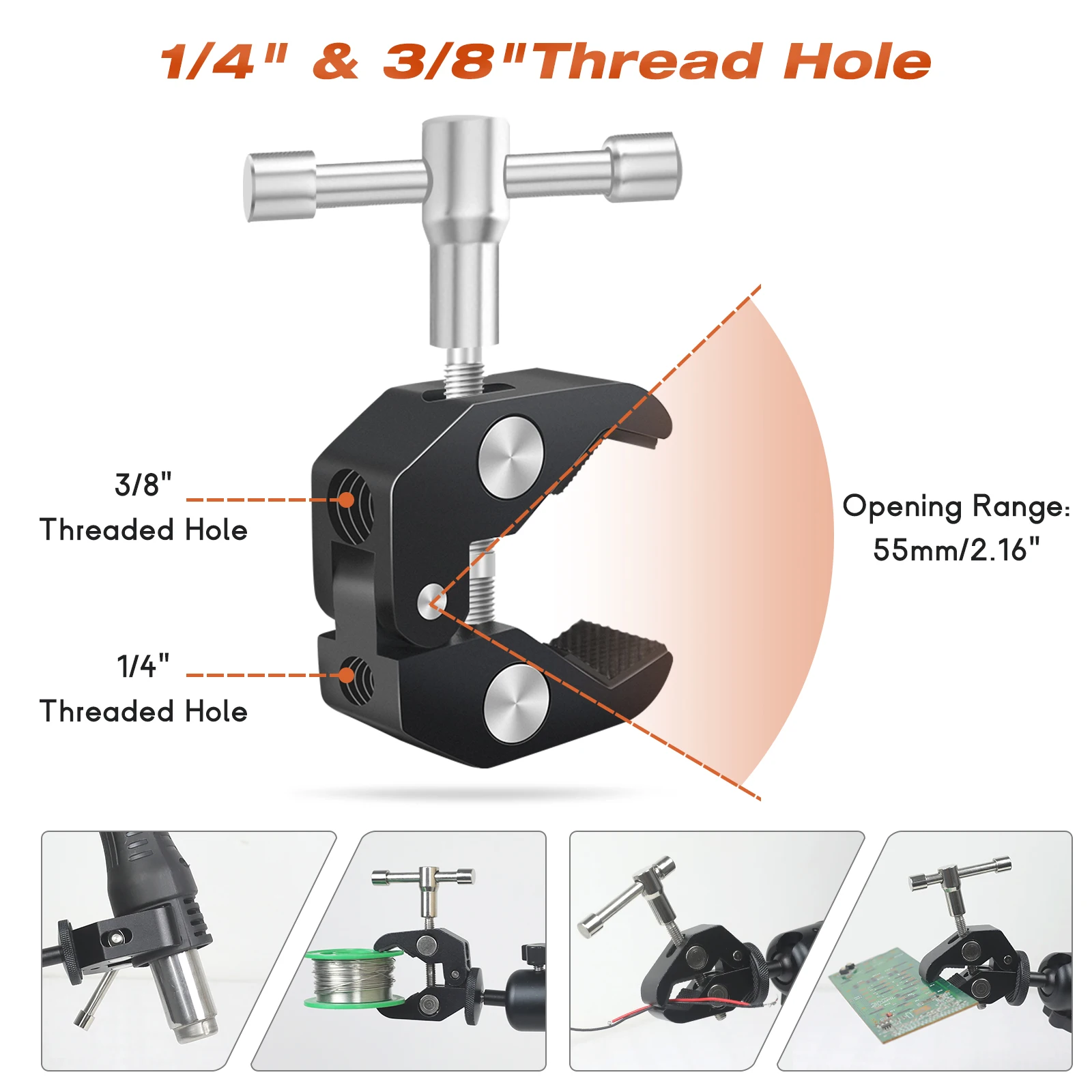 NEWACALOX 360° Rotatable PCB Motherboard Fixture Hair Dryer Holder Third Soldering Helping Hands Heat Gun Bracket Welding Tool