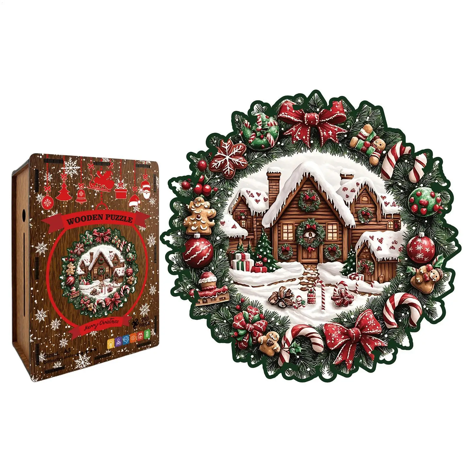 Adult Puzzle Interactive Collectible Holiday Wood Jigsaw Puzzle For Men Women Boys Youth Teens Husband Son Daughter Family