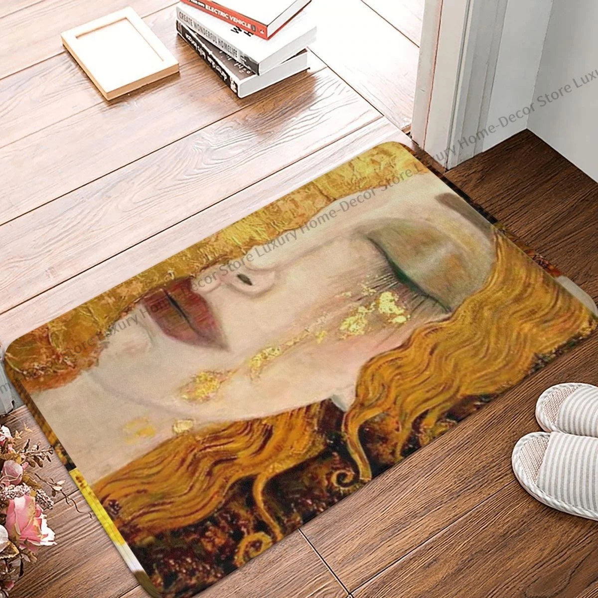 Gustav Klimt Oil Painting Non-slip Doormat Freya's Tears Bath Bedroom Mat Prayer Carpet Indoor Modern Decor