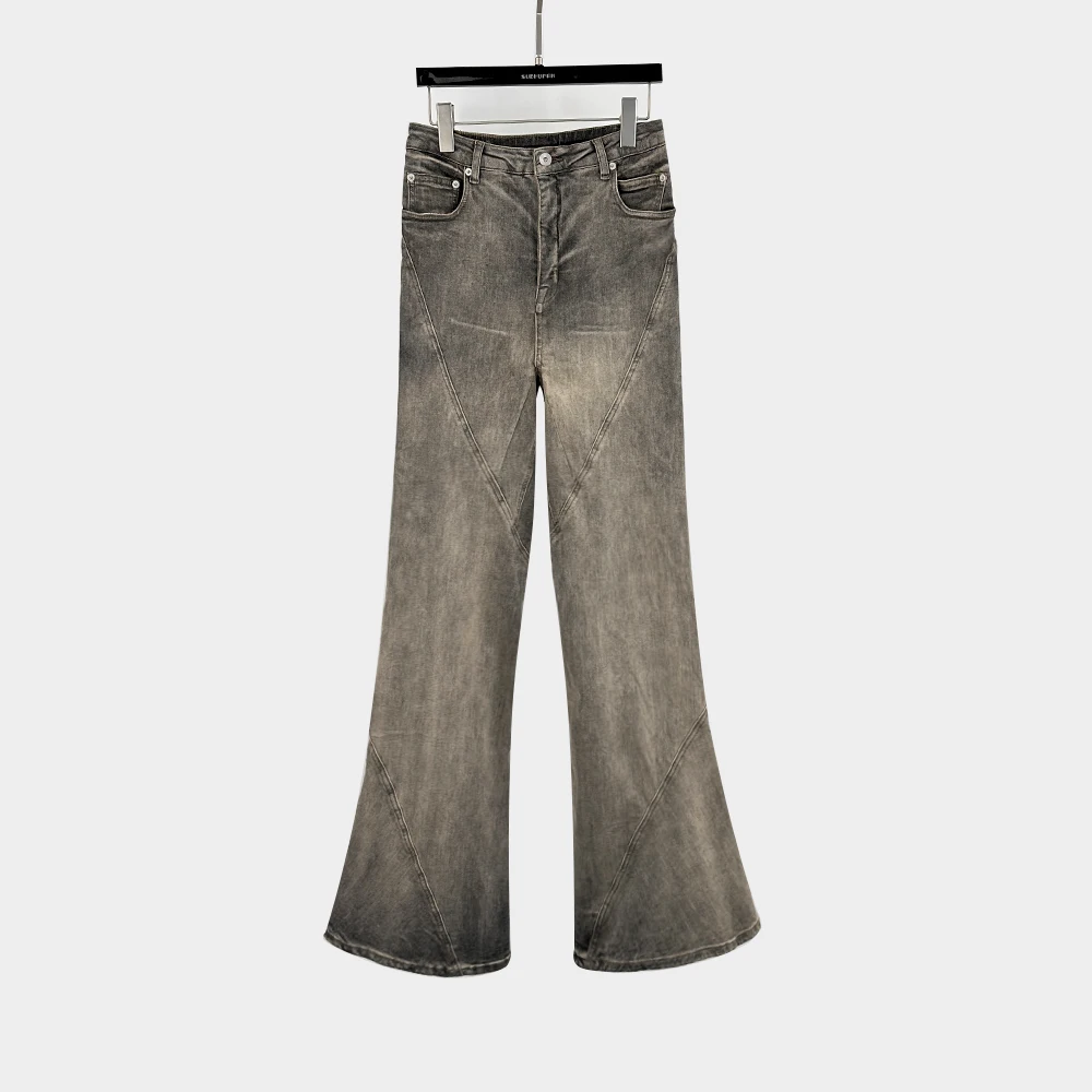 Owen Seak Men Jeans Cargo Pants Denim Cotton Gothic Odzież męska Powlekane jesienne proste długie dżinsy High Street