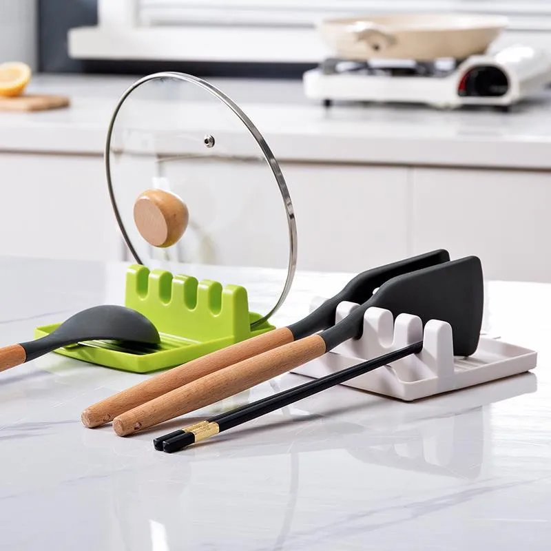 

1PC Kitchen Spatula Rack Pot Lid Rack Shelves Countertop Shovel Spoon Shelf Soup Spoon Pad Put Soup Spoon Chopsticks Holder