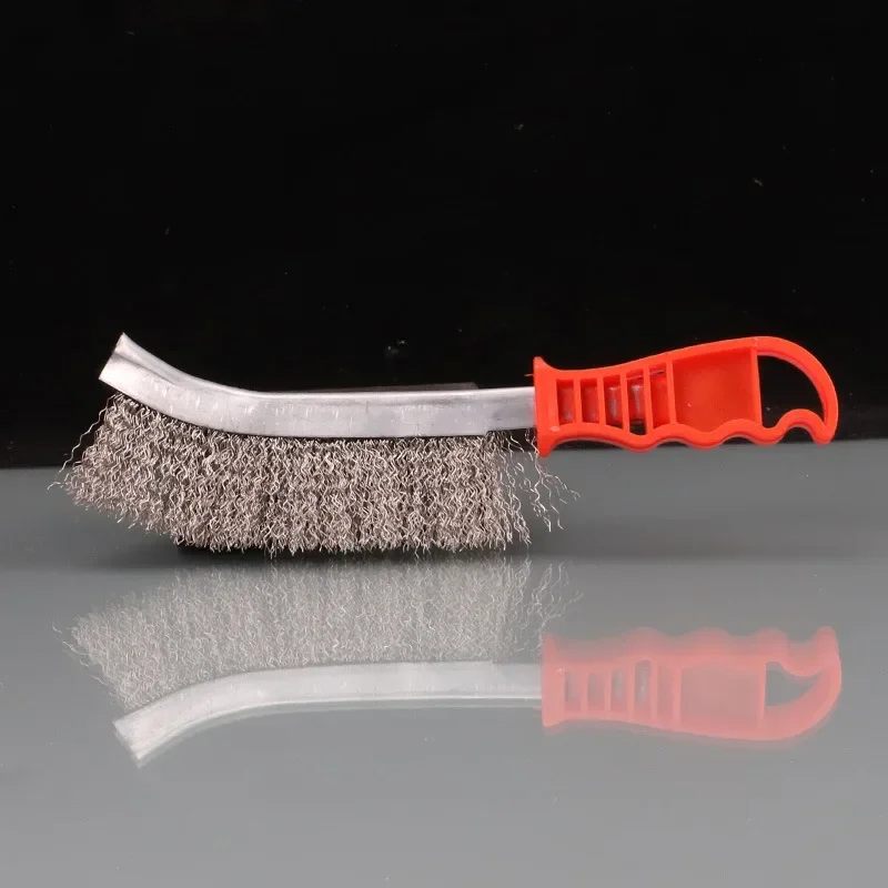 245mm Wire Brushes Brass Plated Multi-function Carbon Steel Brush Stainless Steel Cleaner BBQ Grill Rust Removal Tools