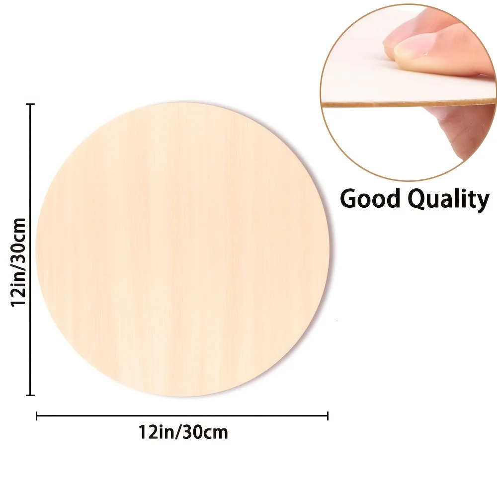 5/10 Piece Pack 12-Inch Basswood Round Unfinished Blank Wooden Discs for DIY Crafts Basswood Round Signs for Home Decor