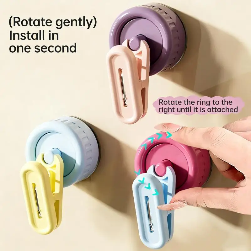 New Waterproof Rotating Suction Cup Storage Clip No Drill Seamless Hook Glove Hanger Strong Load Bearing Holder Organizer Bath