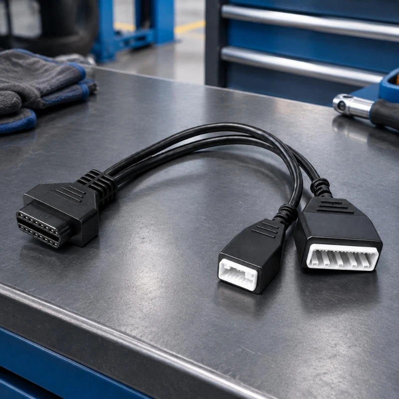 Y4UA OBD Y Cable for Sylphy B18, 16+32-Pin Diagnostic Cord with 2 Outputs and Direct Vehicle Port Installation Requiring No