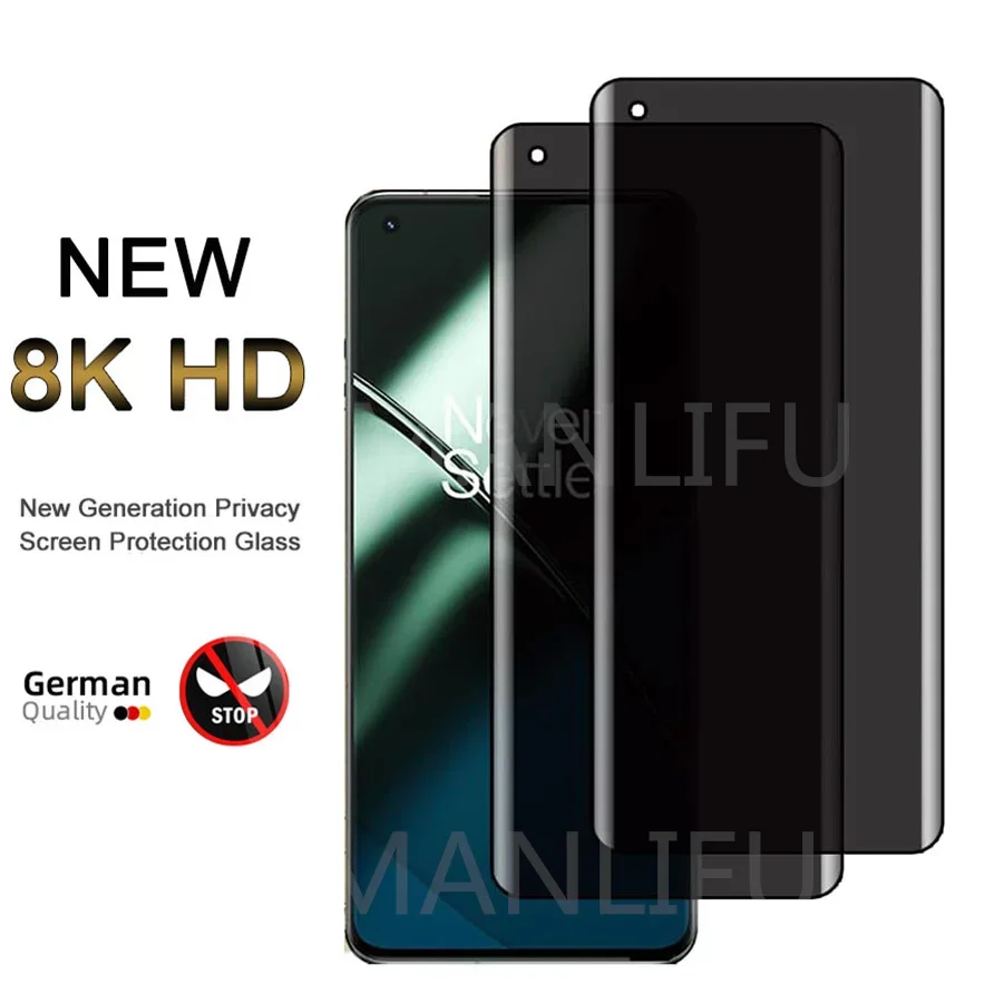 3D Anti Spy Glare Tempered Glass for Oneplus 11 10 Pro 8T 9 9RT10T 5G Nord CE2 N10 N20 N200 Anti Explosion Screen Protector Film