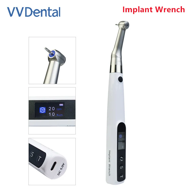 

VVDental Dental Implant System Electrical Implant Wrench Motor Torque Driver Wrench for Teeth Implant with 16Pcs Screws