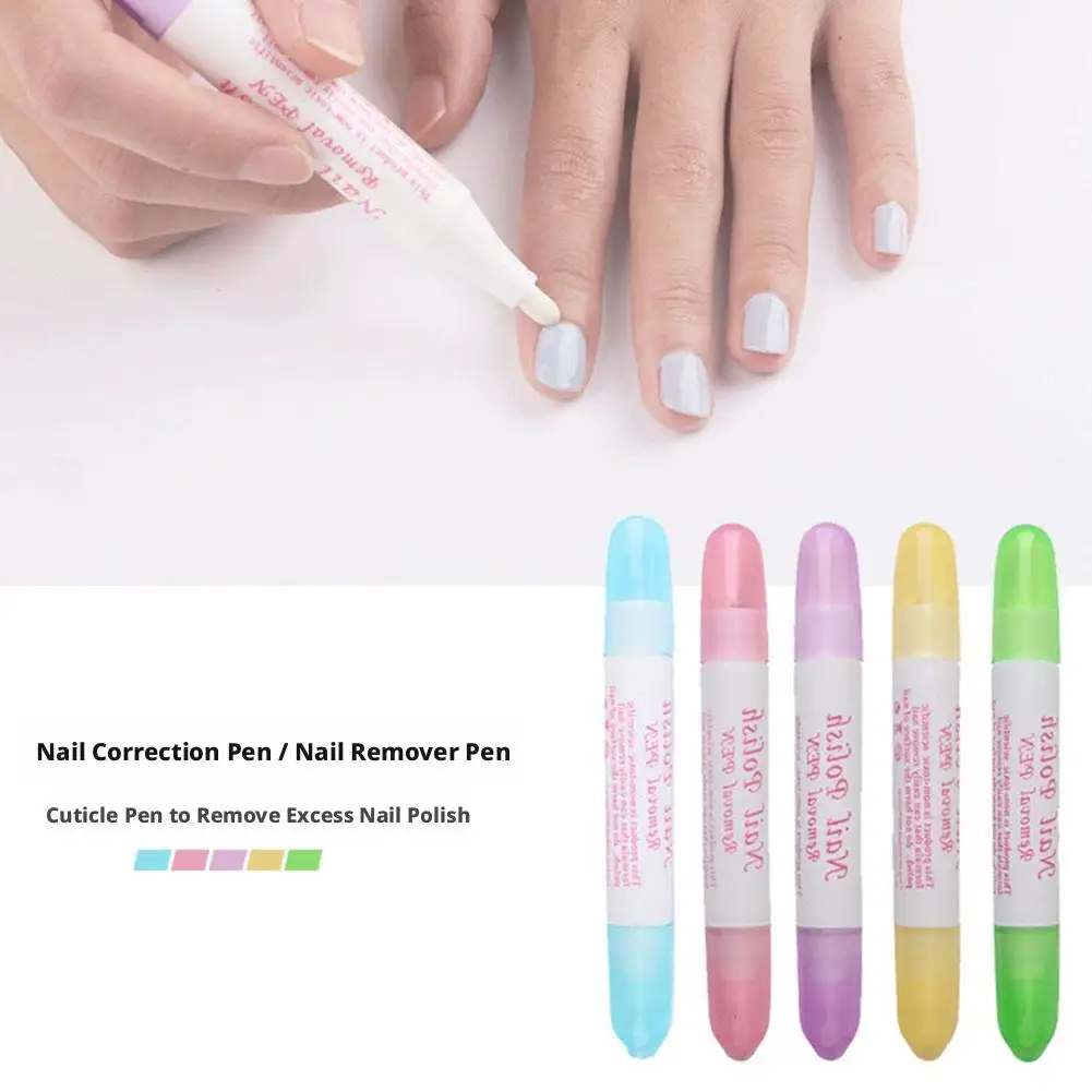 1/5PCS Nail Polish Remover Pens UV Gel Nail Polish Remover Cleaner Pen Manicure Tool With 3 Pen Heads By Random Corrector Pencil