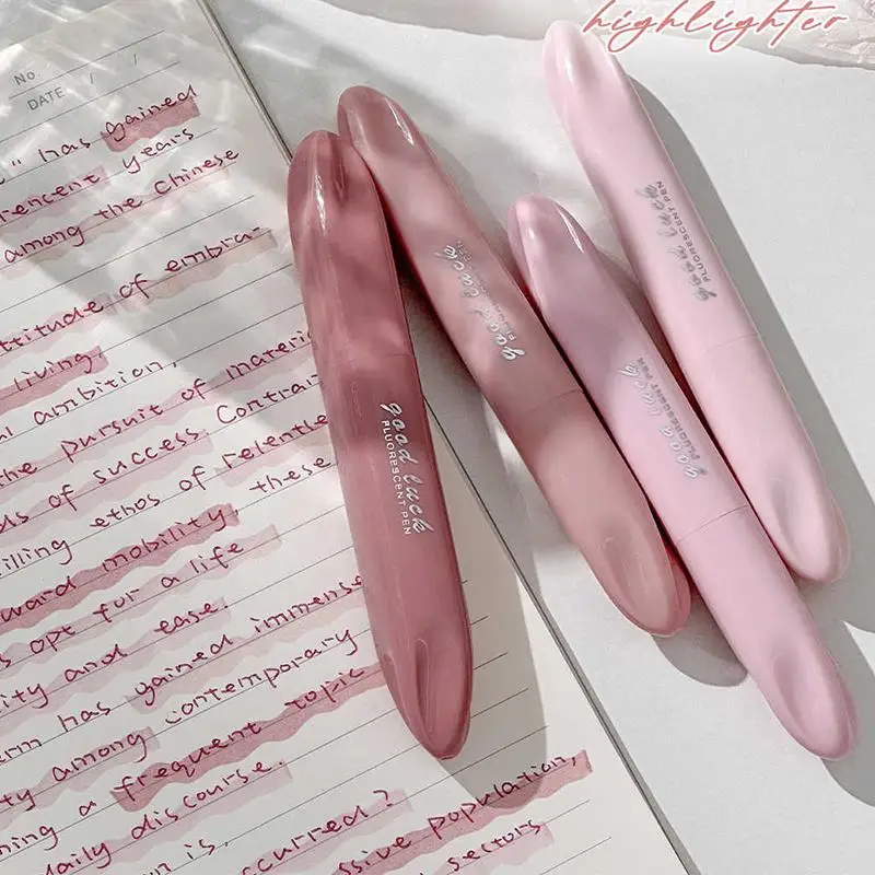 4Pcs/Box Creative Dual-Head Fluorescent Pen Student Colorful Eye Protection Marker DIY Notebook Journal Highlighters