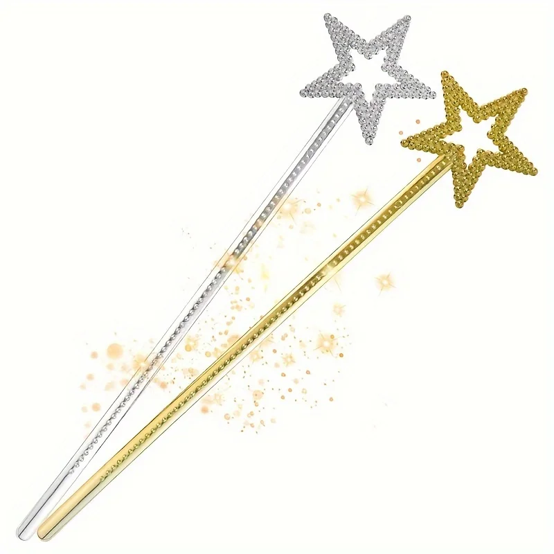 1 peça varinha de fada de princesa, varinha mágica prateada de estrela, varinha Glinda, varinha de anjo brilhante para meninas e adultos, fantasia, festa de aniversário
