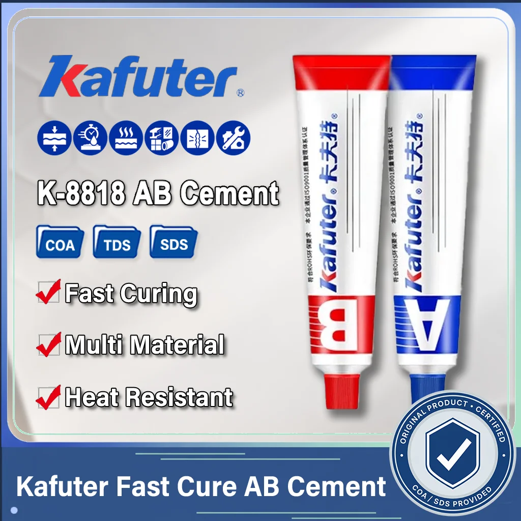 Kafuter K-8818 Modified Acrylic AB Cement High Strength Fast Cure Repair for Metal Stainless Steel Ceramic Glass Plastic 16g 70g