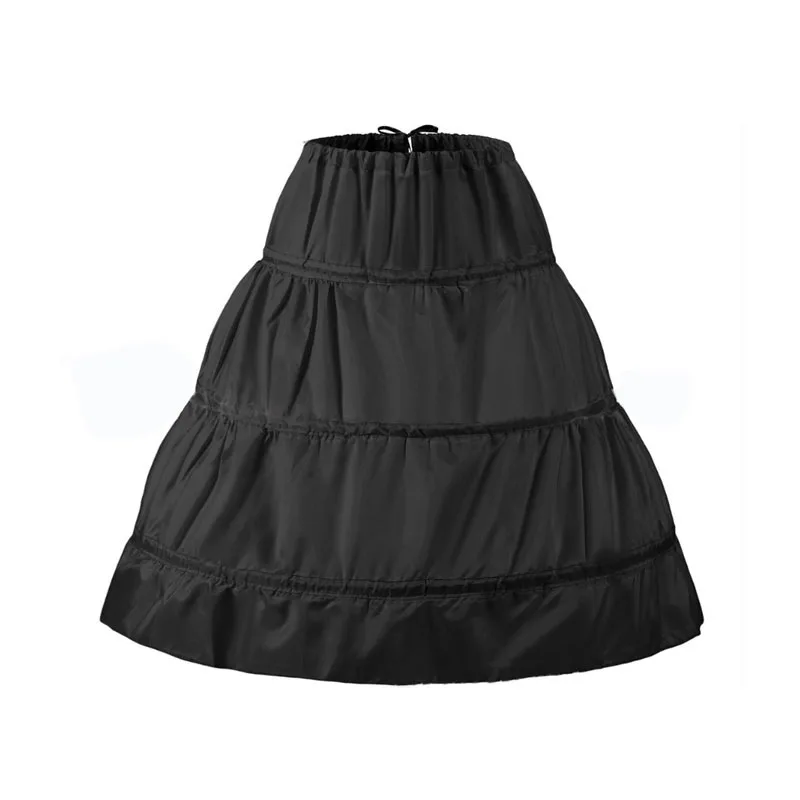 Wit Kind Petticoat A-Lijn 3 Hoepels Één Laag Kids Crinoline Kant Rand Bloemenmeisje Jurk Onderrok Elastische Taille Voor Kinderen