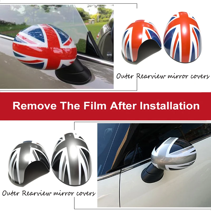 Union Jack Door Rear View Mirror Covers Stickers Car-styling Decoration For Mini Cooper One S JCW F56 F55 Accessories 2014-2019