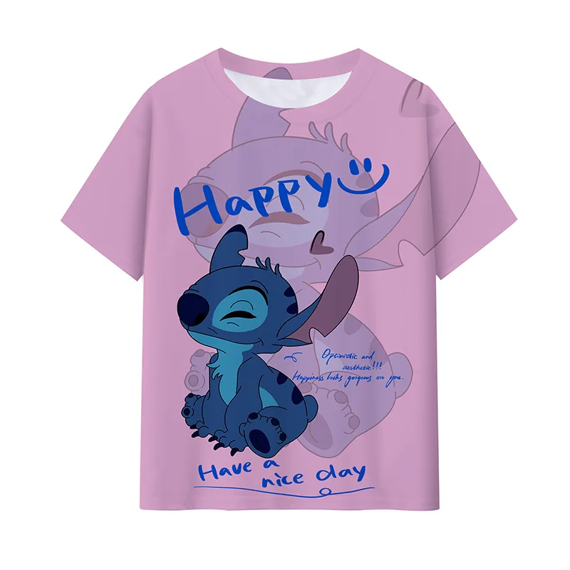 

Summer Hot Selling Disney's Lilo & Stitch 3D Printed T Shirt Male Casual Short Sleeve O-Neck Tees Good-Looking Oversized Clothes