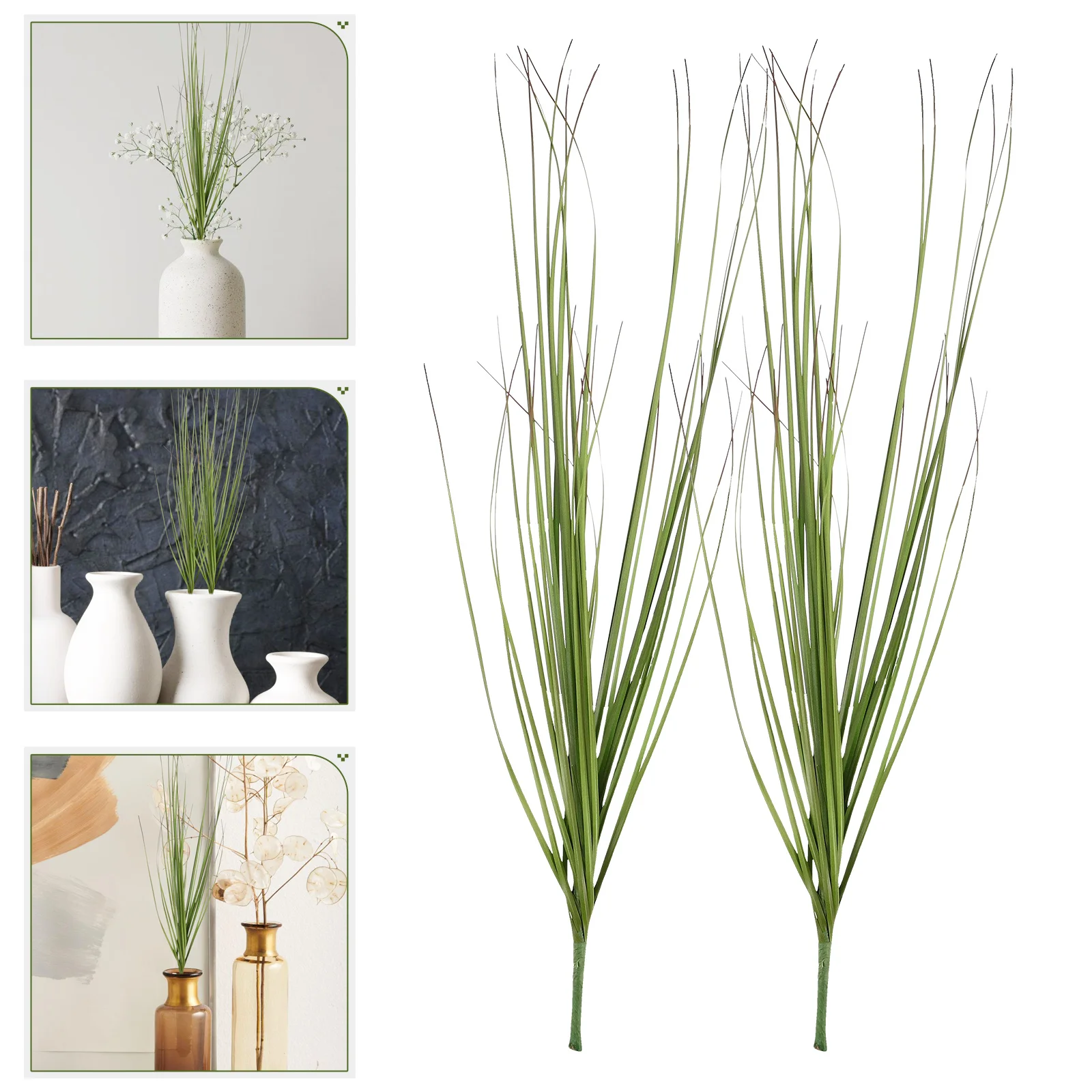 

8pcs Artificial Reed Plants: High Realism Faux Green Stems For Indoor Outdoor Decor Simulation Grass For Patio Garden Office