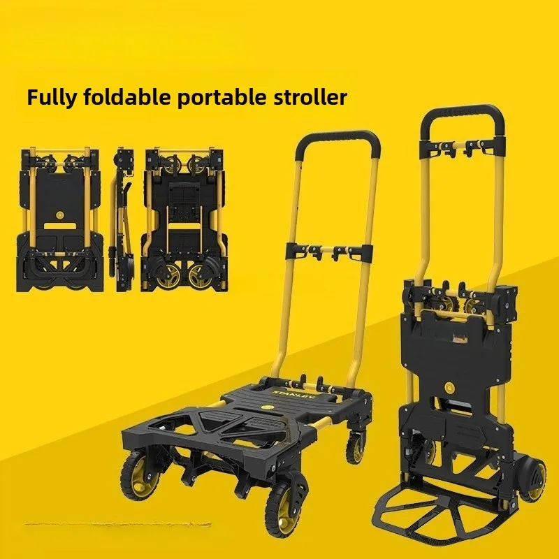 Pull truck handling folding flat trolley, warehousing and handling logistics express trolley view 2