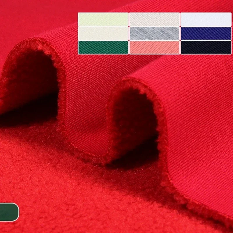 

Чесаный хлопок, плюшевая утолщенная ткань, зимний однотонный свитер, бейсбольный костюм, спортивная одежда, платье, модная швейная ткань на метр, мягкая