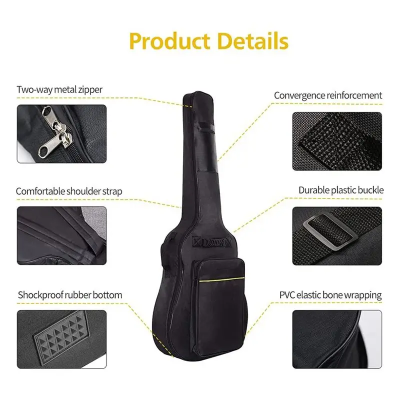 L63A 2 Pack Guitar Bags,41 Inch Guitar Bag,Electric Guitar Case,for Acoustic Classical Guitar, Ukulele, Guitar
