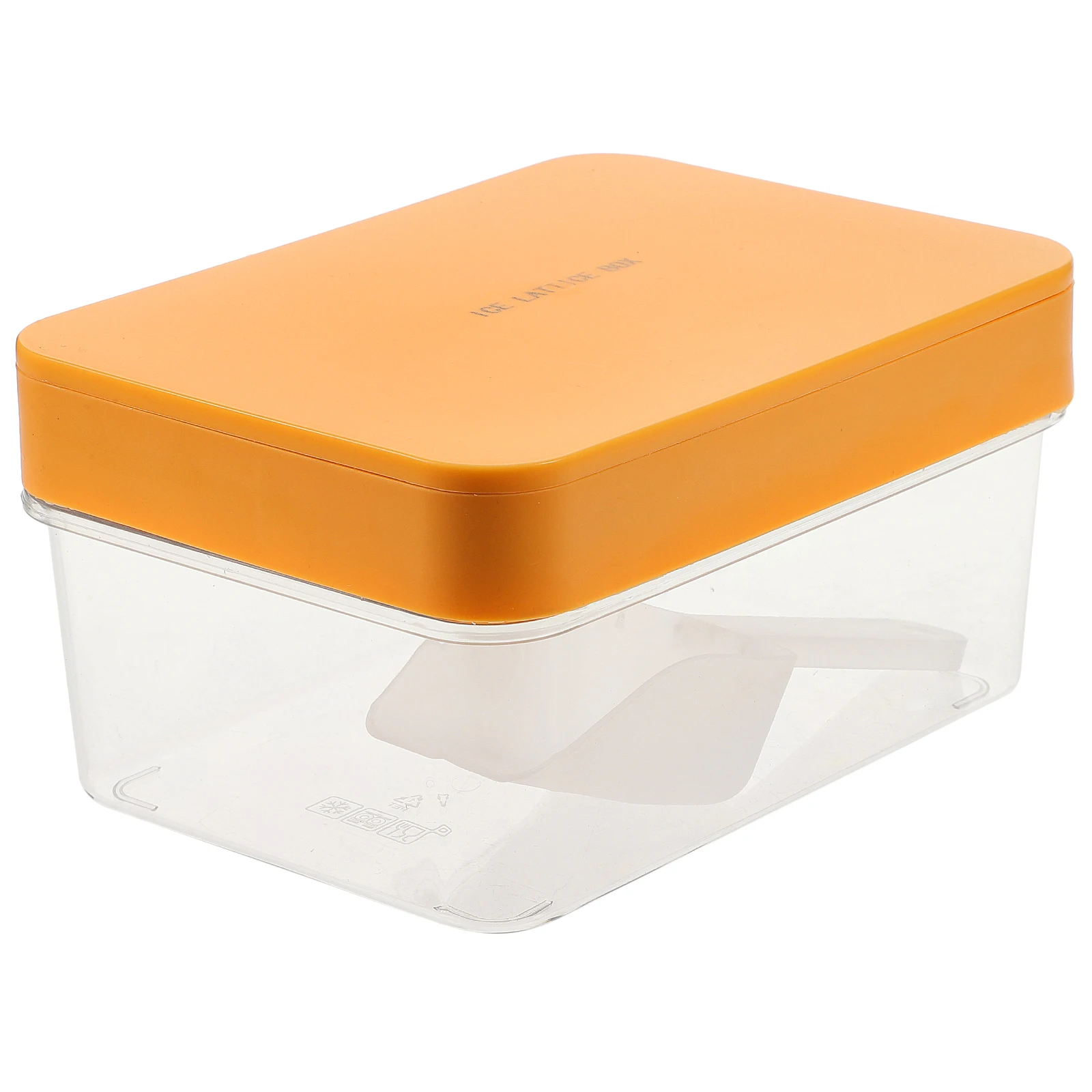 

1 set Silicone Ice Cube Mold Set Yellow Space-Saving Ice Maker for Home Use BPA-Free with Lid Storage Box Scoop Long