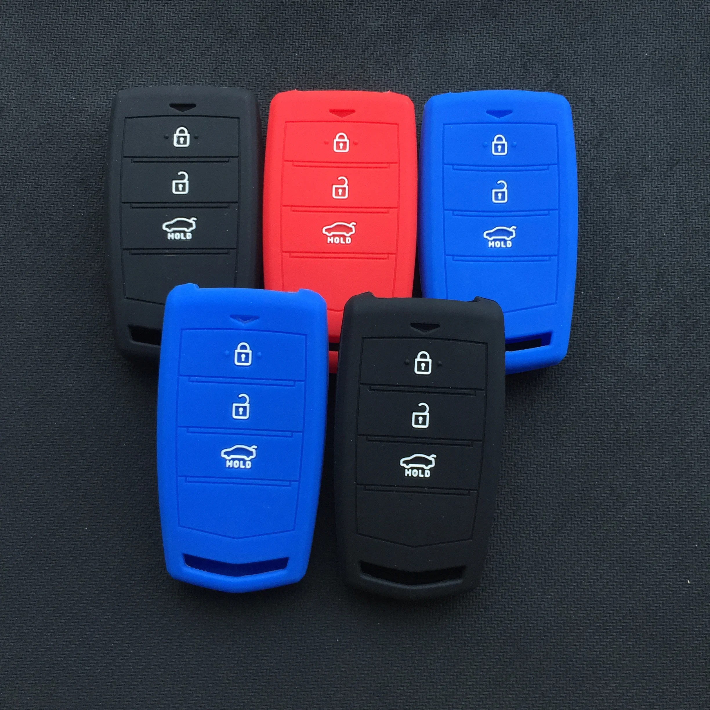 case for keychain alarm for Hyundai  Genesis G70 G80 G90 3Button Silicone Rubber Key Case Cover for starline a93