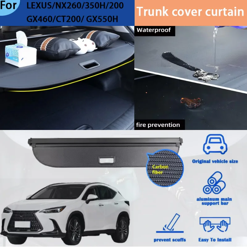 

Подходит для LEXUS/NX260/350H/CT200/GX550H: Шторка багажника, разделитель для хранения в багажнике, аксессуары для модификации интерьера
