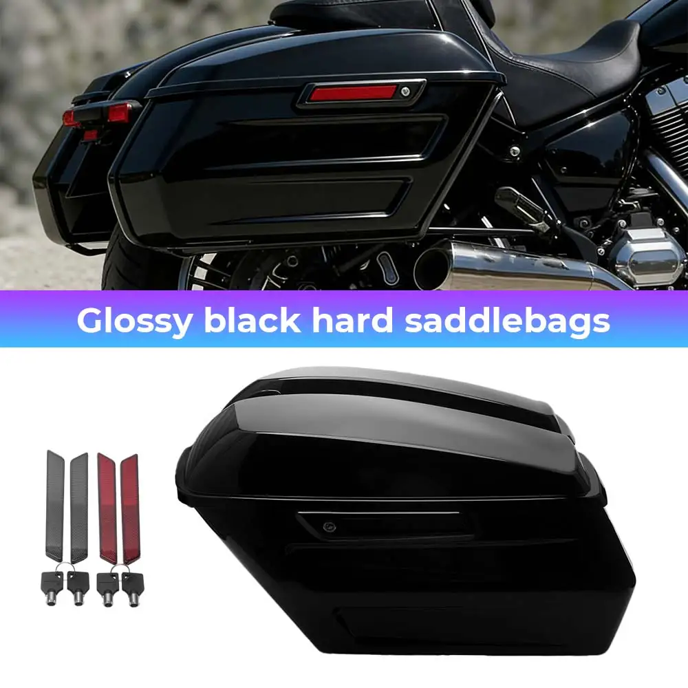 Motorcycle Side Hard Saddlebags Luggage Bags For Harley Touring Electra Glide Ultra Limited FLHTK FLHTCU Road King FLHR 2014-25