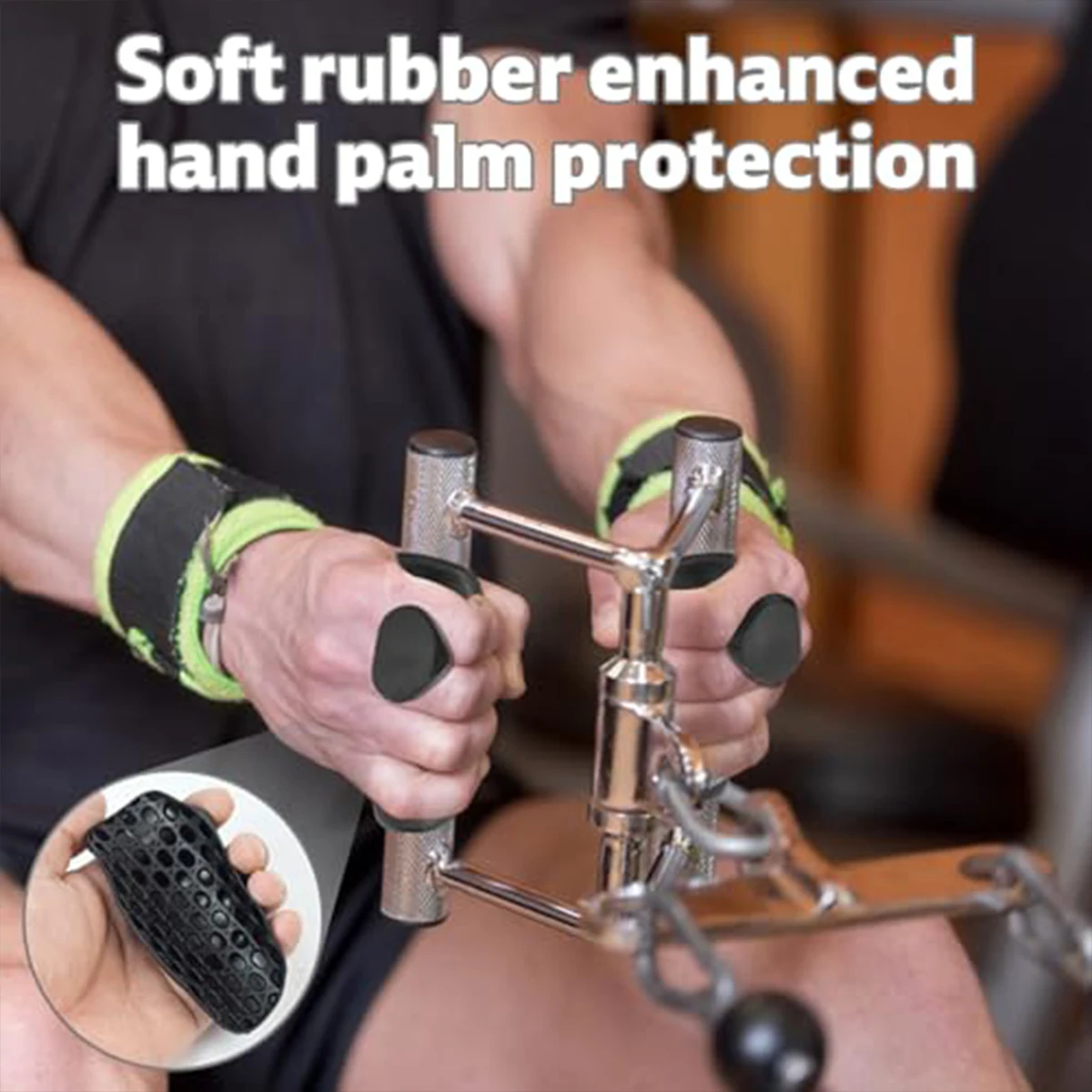 Rutschfeste Silikon-Handflächenschoner, Handschutz für Gewichtheben, Crosstraining & Fitness-Übungen 1 Paar – Detail 2