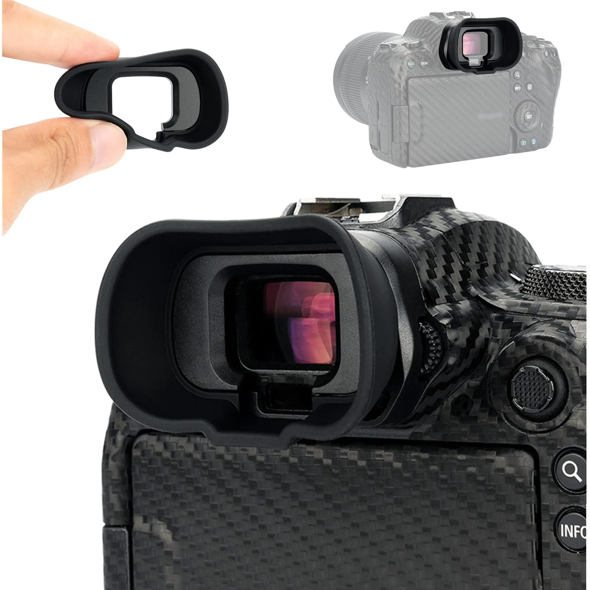 EOS R6 Mark II R6 R5 R5C Eyecup okularowy miękkiego silikonu rozszerzony wizjer do aparatu EOS R5 R5C R6 R6 Mark II